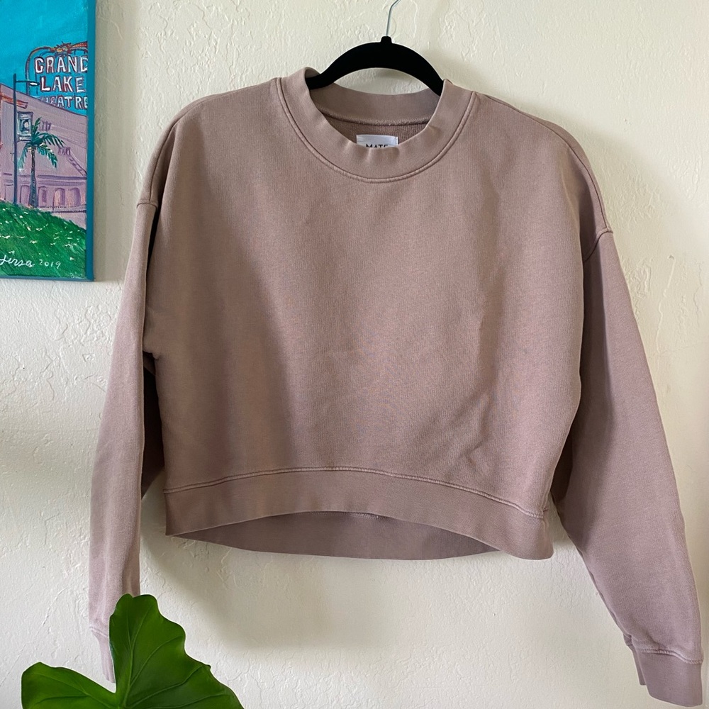 MATE the Label Crop Fleece Sweatshirt